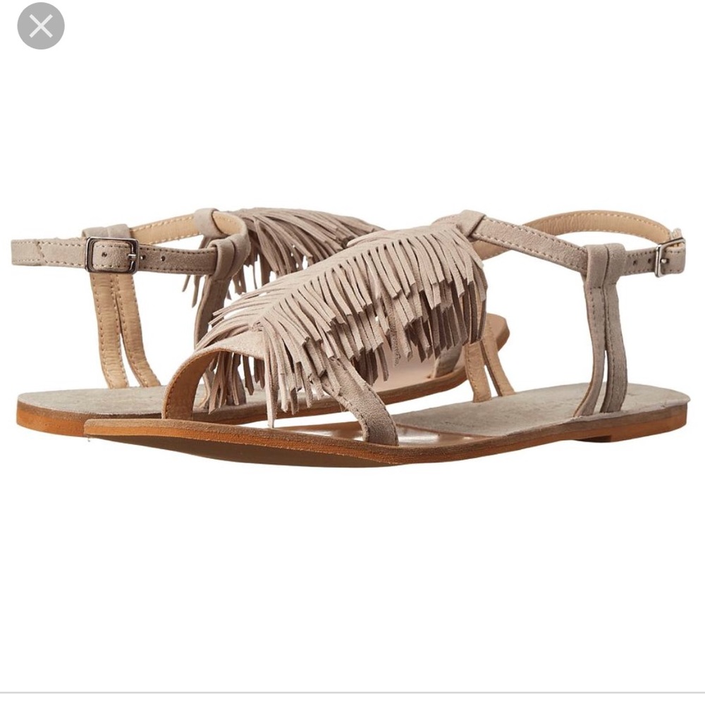 Taupe Fringe Sandals